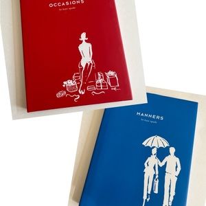 Kate Spade Lifestyle 2 pc Book Set Occasions Manners 2004 Simon & Schuster